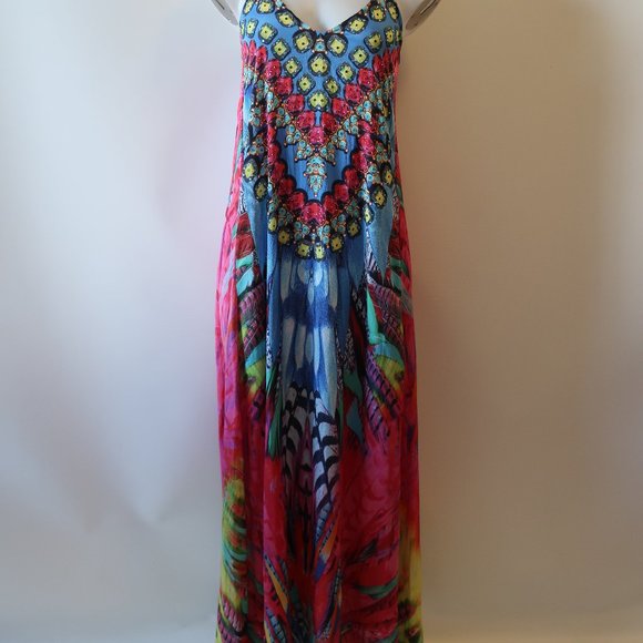 TRUE COLOURS BY LA MODA CLOTHING MAXI DRESS S/M * - Picture 2 of 12